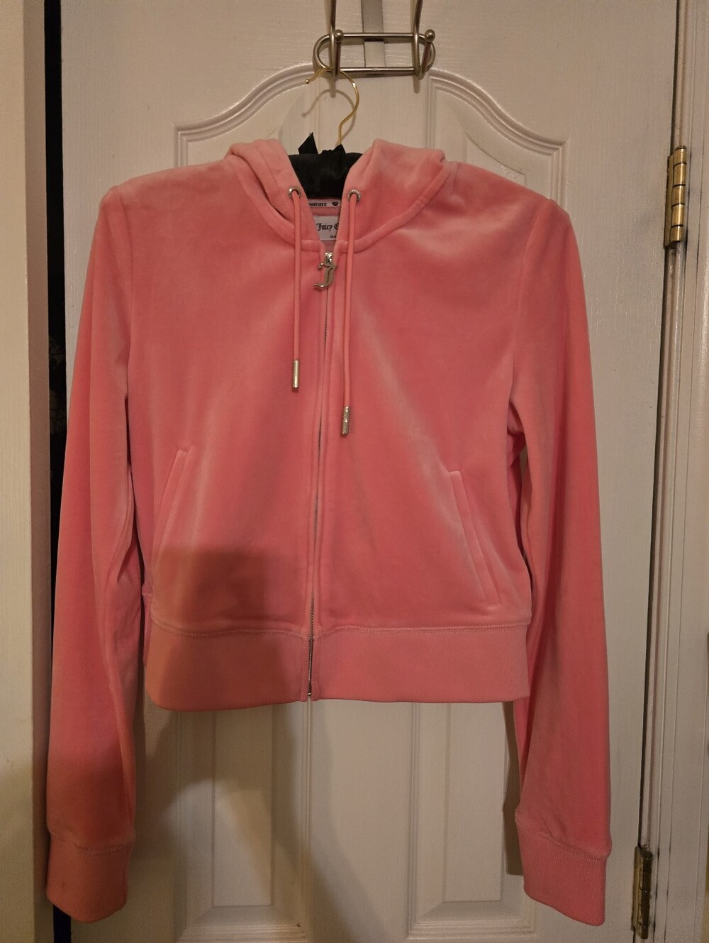 NWT Y2K Juicy Couture OG Big Bling Velour Hoodie Hot Hot Pink Size M 110005366